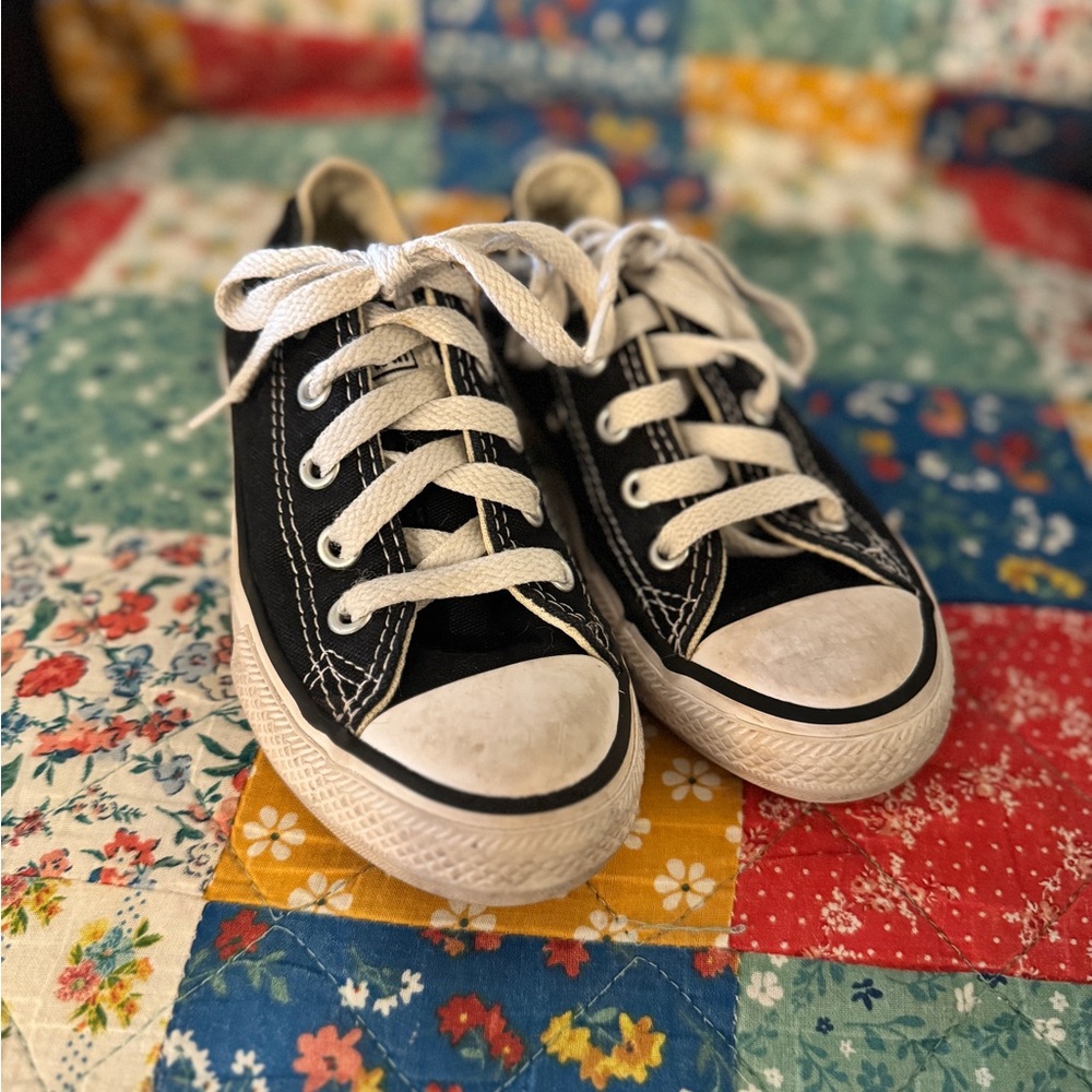 Classic Toddler Converse Black and White Kids Sneakers